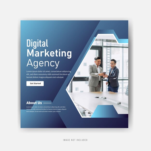 Promoção de mídia social da agência de marketing digital Vetor premium de design de modelo de postagem