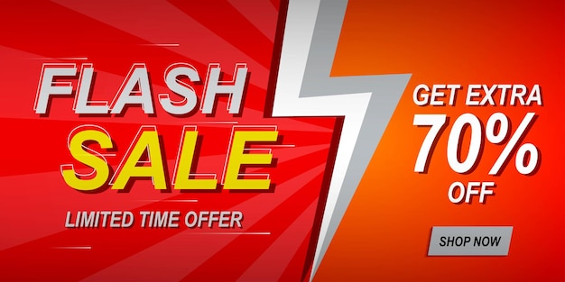 Promoção de modelo de banner de desconto de venda flash