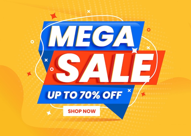 Promoção de modelo de banner de mega venda