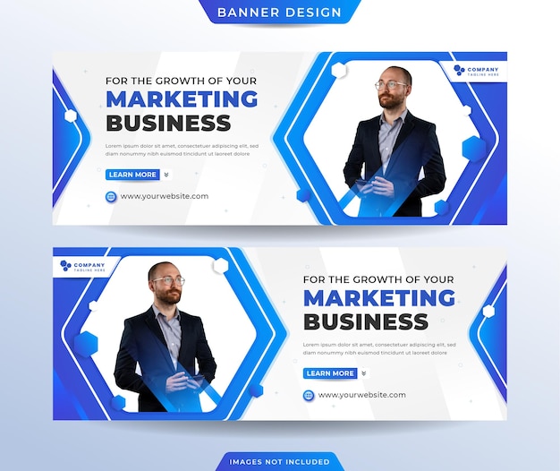 Promoção de negócios e banner de mídia social corporativa e modelo de design de foto de capa do facebook