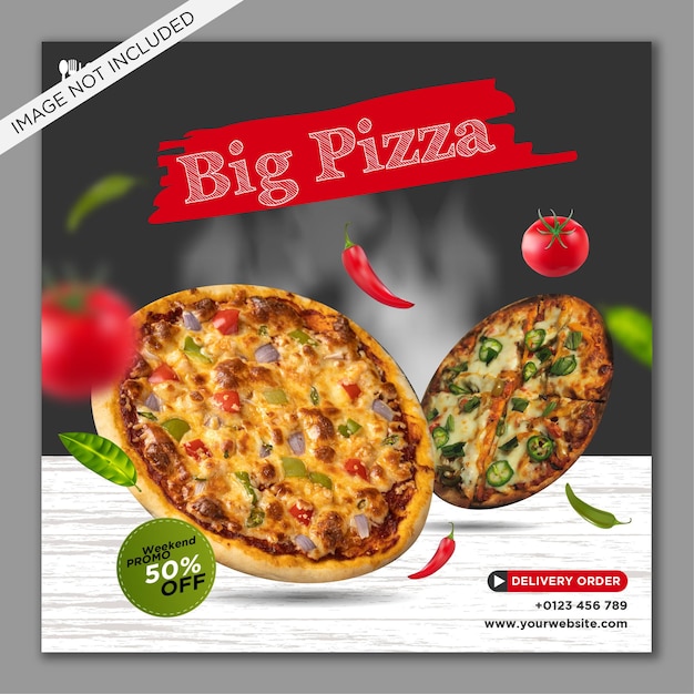 Vetor promoção de pizza nas redes sociais