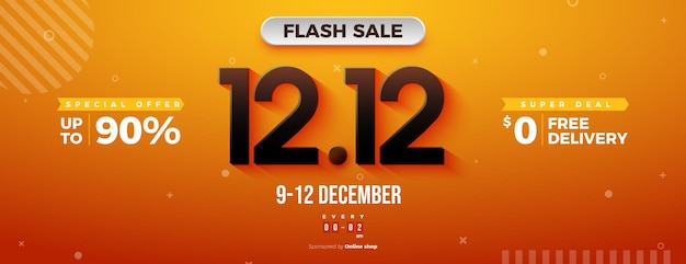 Promoção de plano de fundo de venda flash em 12 12 sale