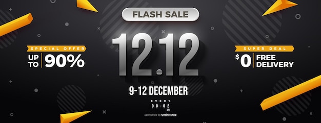 Promoção de plano de fundo de venda flash em 12 12 sale