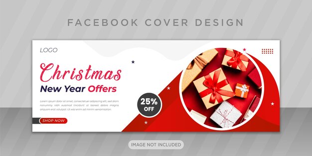 Promoção feliz natal com design da capa do facebook