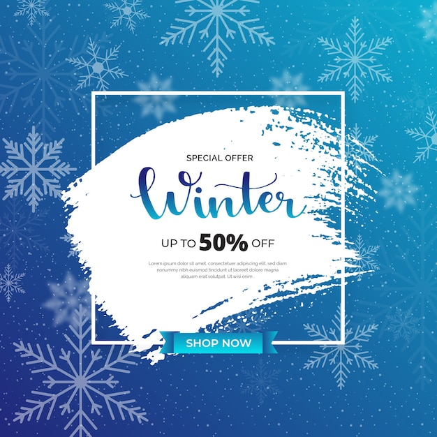 Vetor promoção plana premium de inverno