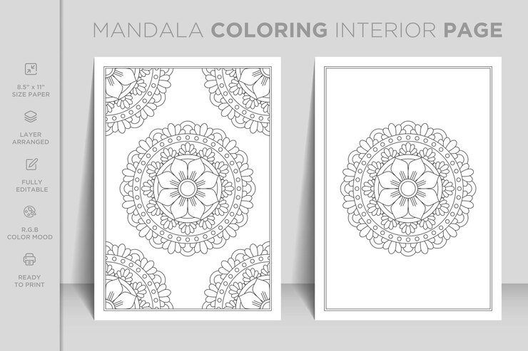 Vetor pronto para imprimir a página interior completa do livro de colorir mandala. projeto de mandala ornamental de luxo.