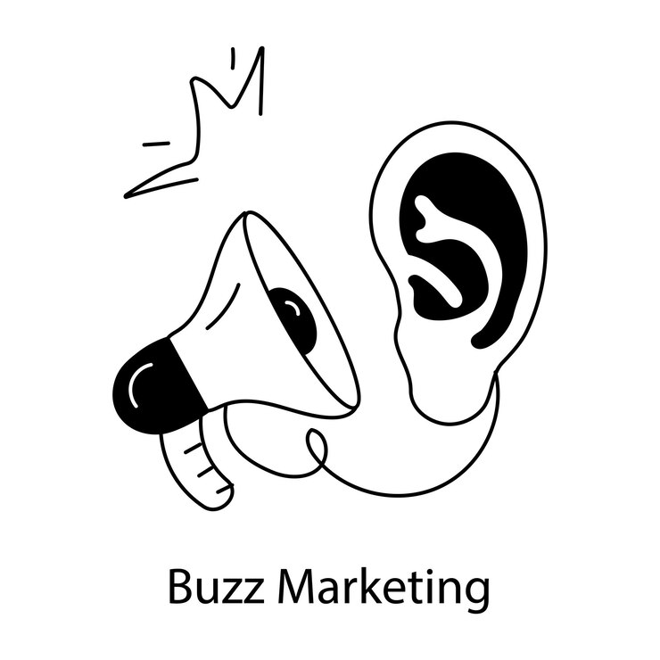Vetor pronto para usar o ícone de linha do marketing de buzz