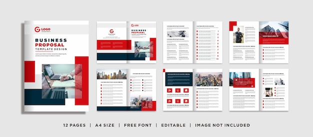 Proposta de negócios minimalista ou modelo de design de layout de folheto corporativo de perfil de empresa