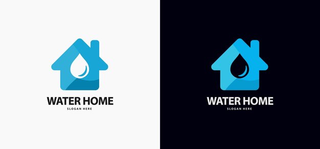 Propriedade água Logotipo de água em casa ícone design ilustração vetorial