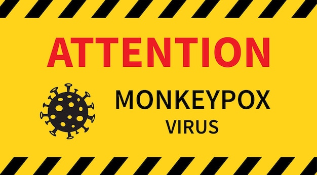 Proteção contra epidemia de vírus Monkeypox Banner de atenção ilustração vetorial de doença infecciosa