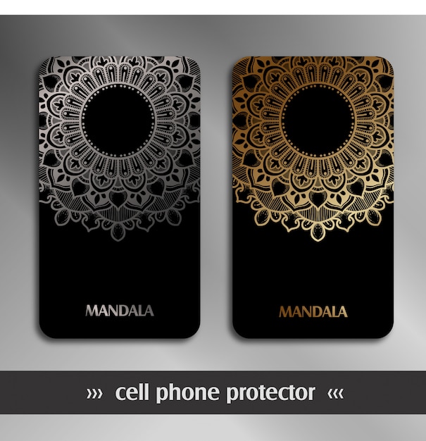 Vetor protetor de celular com mandala