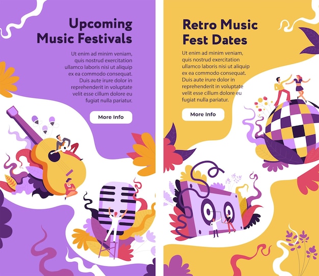 Vetor próximos festivais de música datas retro fest web