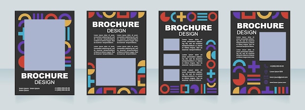 Vetor psicologia do design de layout de folheto em branco do seminário de formas. modelo de pôster vertical definido com espaço de cópia vazio para texto. coleta de relatórios corporativos pré-fabricados. páginas de papel de panfleto editáveis