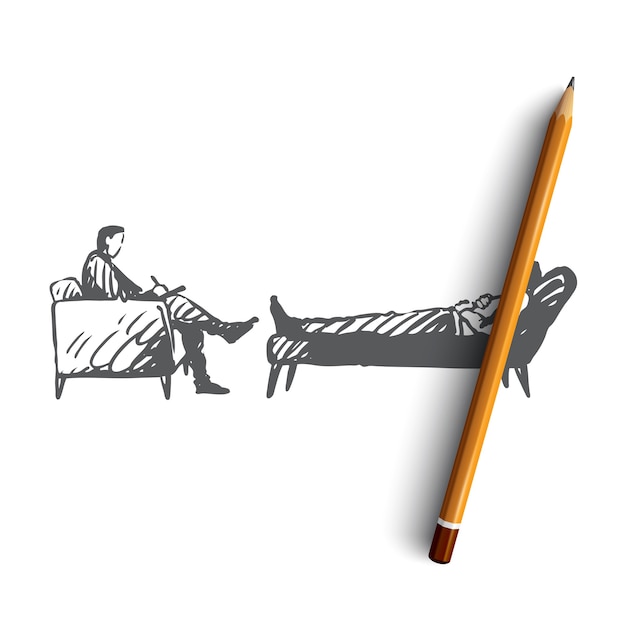 Psicoterapia desenhada à mão