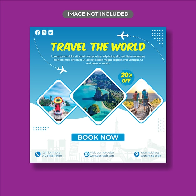 Publicação de mídia social de viagens