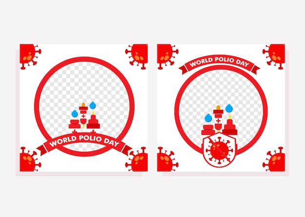 Publicação nas redes sociais do dia mundial da pólio nas redes sociais para o conceito de design da campanha de luta contra a poliomielite