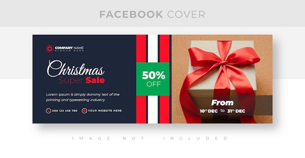Publicidade de Natal e design da capa do Facebook com desconto