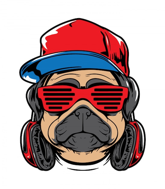 Vetor pug the dj