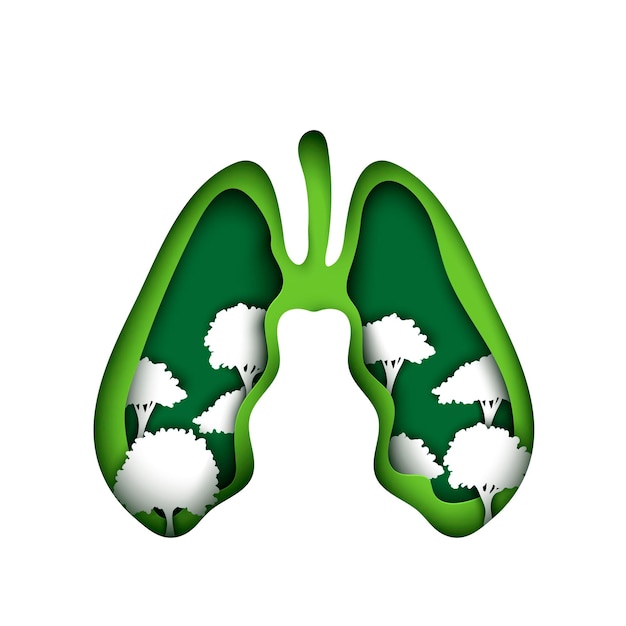 Pulmões com árvores pulmões saudáveis Dia Mundial da Tuberculose Dia Mundial do Pulmão Vector