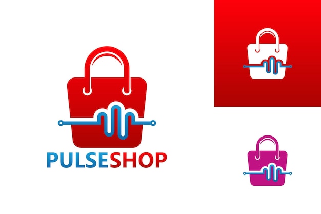 Pulse shop logo design template vector, emblema, conceito de design, símbolo criativo, ícone