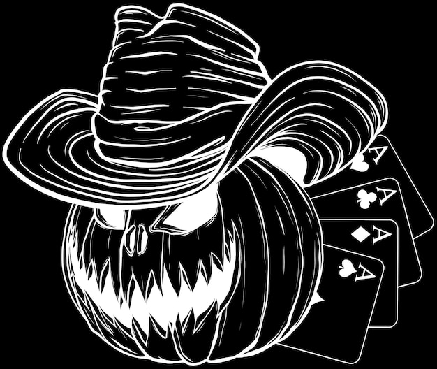 Pumpkin de halloween ilustração vetorial ícone de arte de linha fina em fundo branco estilo de desenho animado