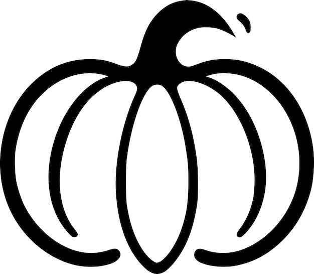 Vetor pumpkin ilustração vetorial de ícone isolado preto e branco