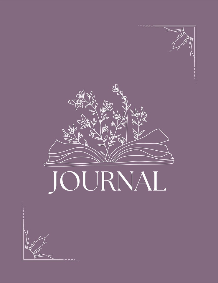 Vetor purple aesthetic line cover de revista de arte