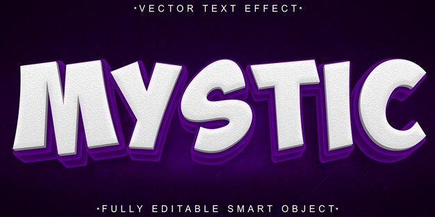 Purple Mystic Vector Efeito de texto de objeto inteligente totalmente editável