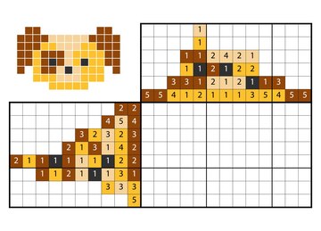 Puzzle de pintar por número (nonogram), jogo educacional para crianças, bee