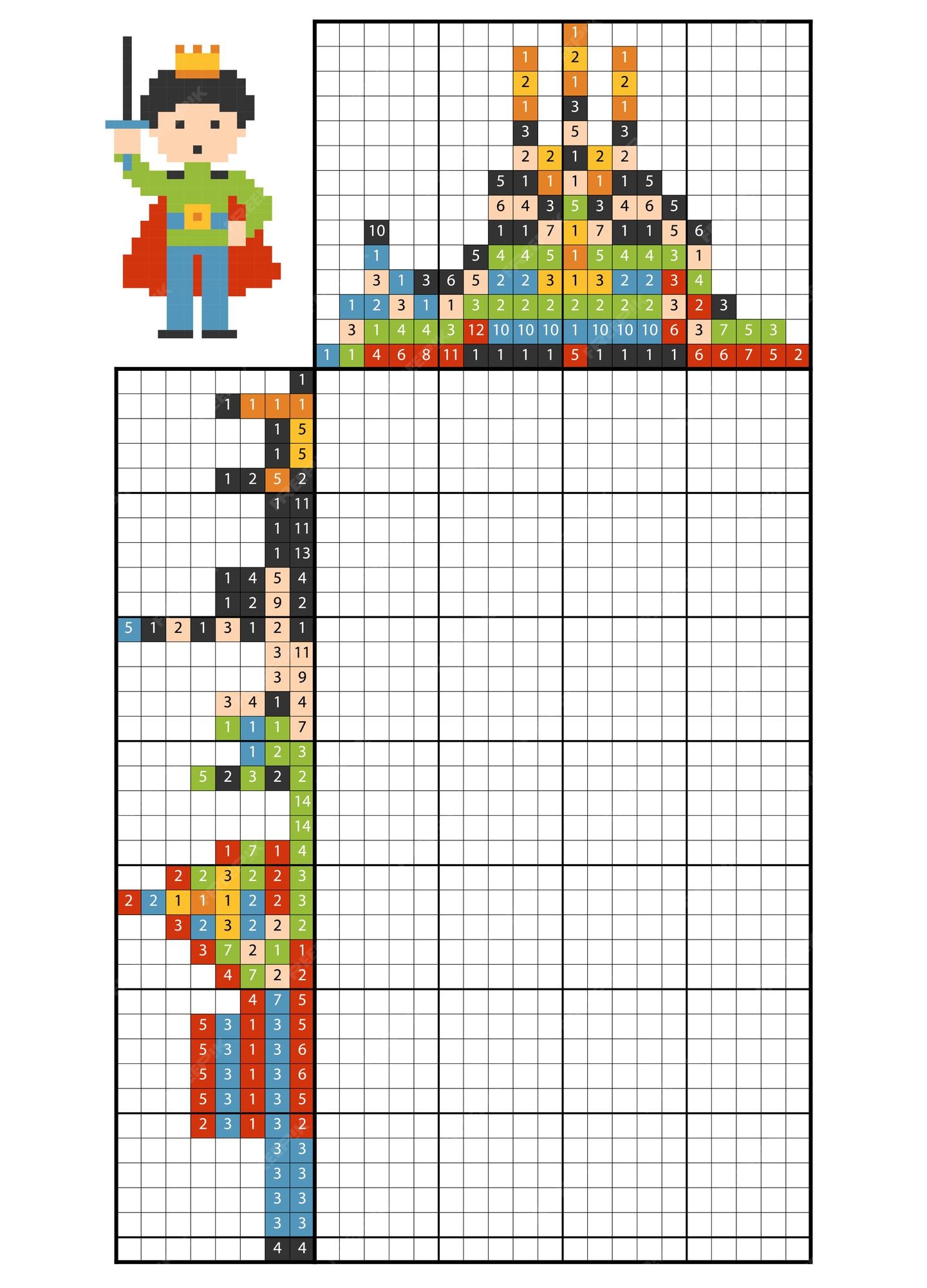 Puzzle de pintar por número (nonogram), jogo educativo para