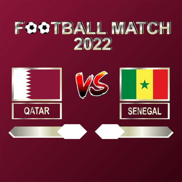 Qatar vs Senegal copa de futebol 2022 modelo vetor de fundo para cronograma, jogo de resultados