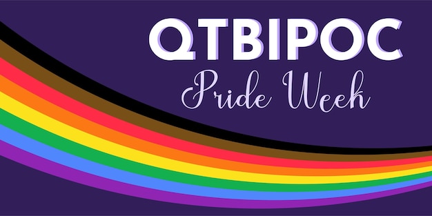 Qtbpoc queer trans black indígenas de cor bandeira horizontal da semana do orgulho lgbtq bandeira estendida lgbtq