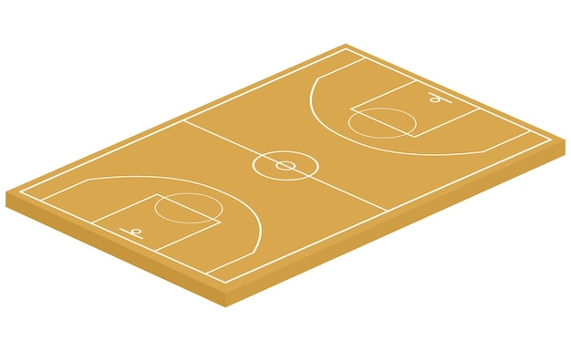 Vetor quadra de basquete 3d