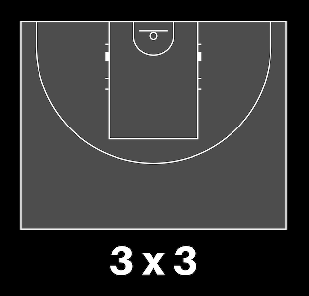 conjunto de 16 linhas preenchidas de cores planas vetoriais na grade para  atividades de basquete de