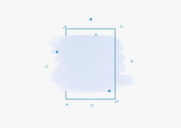 Quadrado de linha azul com vetor de aquarela azul
