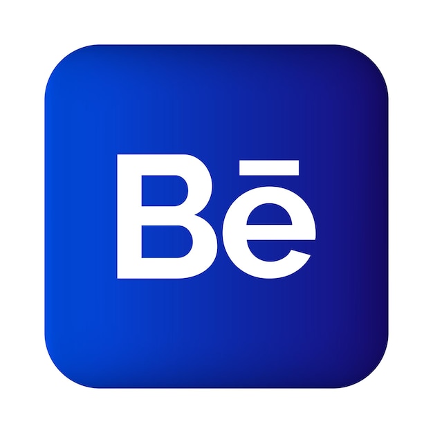 Vetor quadrado realista com logotipo do behance