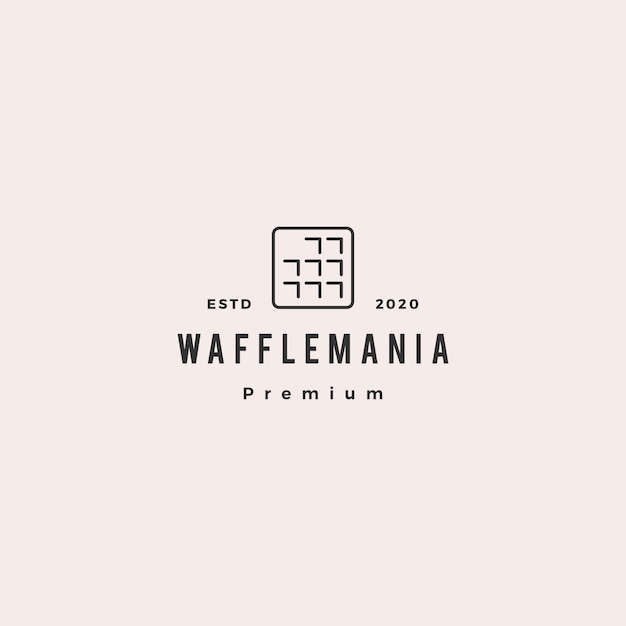 Quadrado waffle logotipo hipster retro vintage ícone