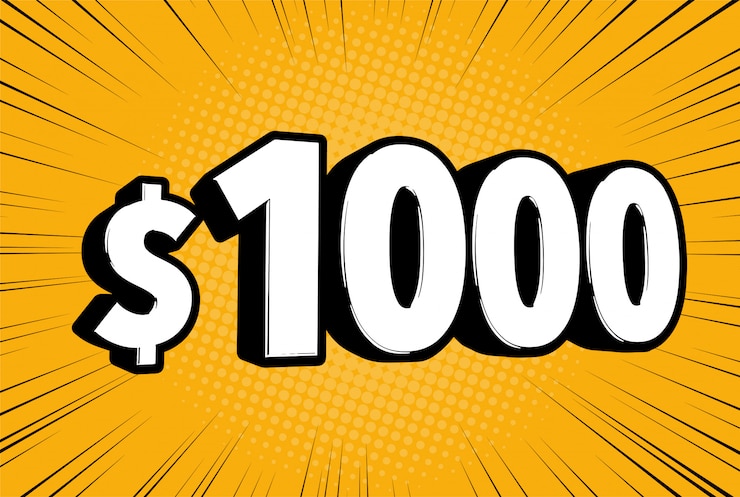 Vetor quadrinhos mil dólares 1000