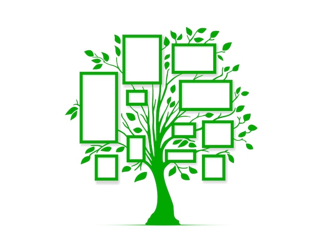 Quadro árvore família vintage natureza impressão Vector