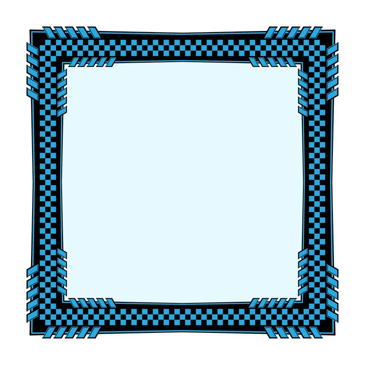 Vetor quadro azul quadrado a xadrez