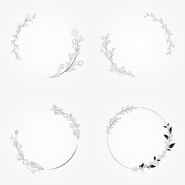 Quadro botânico de design floral radial