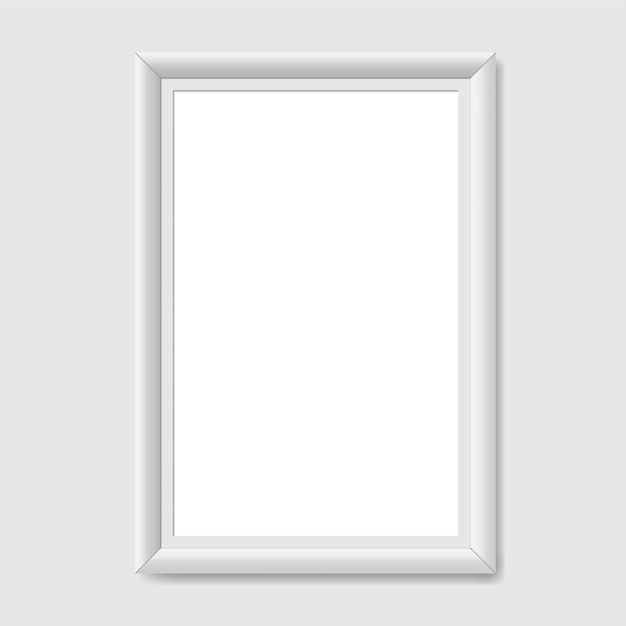 Quadro branco em branco Quadro vertical realista Quadro A4 Modelo de quadro branco vazio