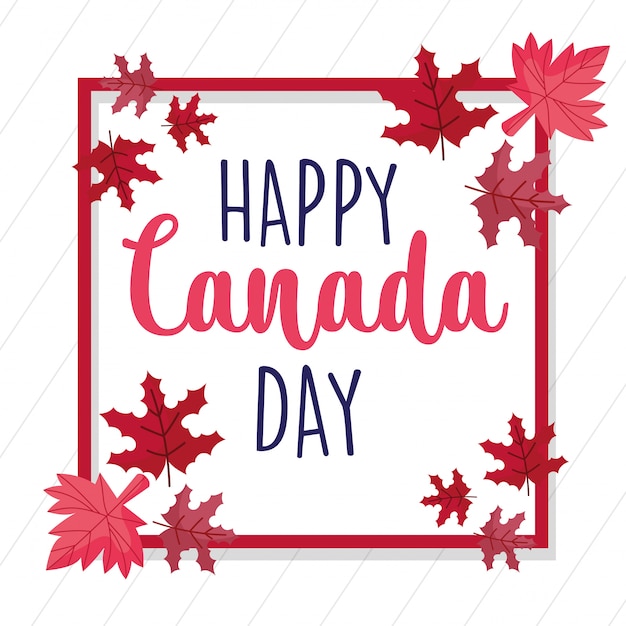Quadro canadense maple folhas de feliz dia do Canadá