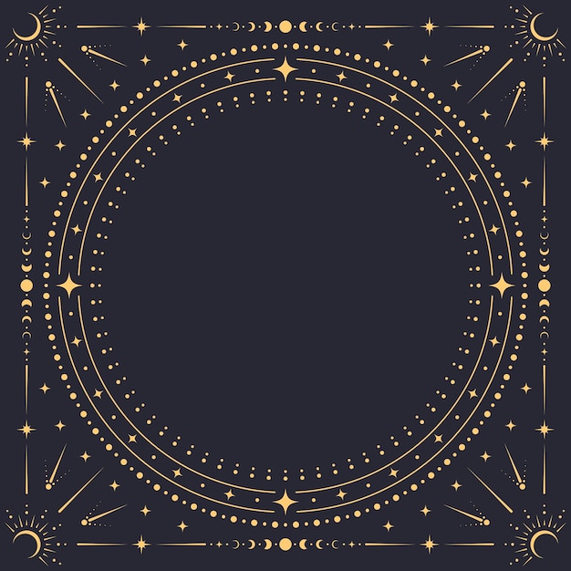 Quadro celeste quadrado Vector fundo ornamentado