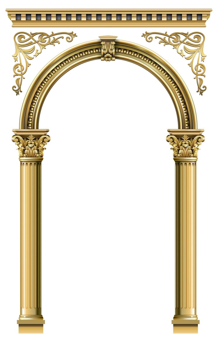 Vetor quadro clássico dourado da porta barroca rococó