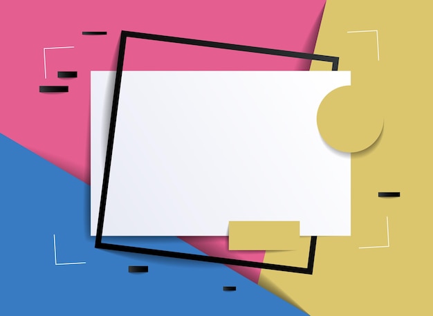 Quadro com espaço de cópia para modelo de design de texto, panfleto, pôster, cartão, banner, layout de publicidade, cores moderadas e formas geométricas vetor ilustração 3d de corte de papel de estilo moderno.