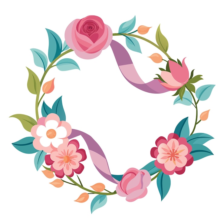 Vetor quadro com ilustração vetorial de flores