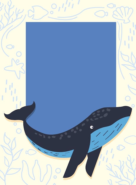 Quadro de baleia e vida marinha