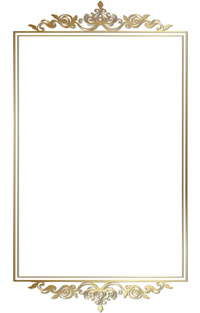 Quadro de borda dourada decó art nouveau canto de linha simples