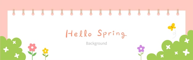 Quadro de caderno com fundo de primavera